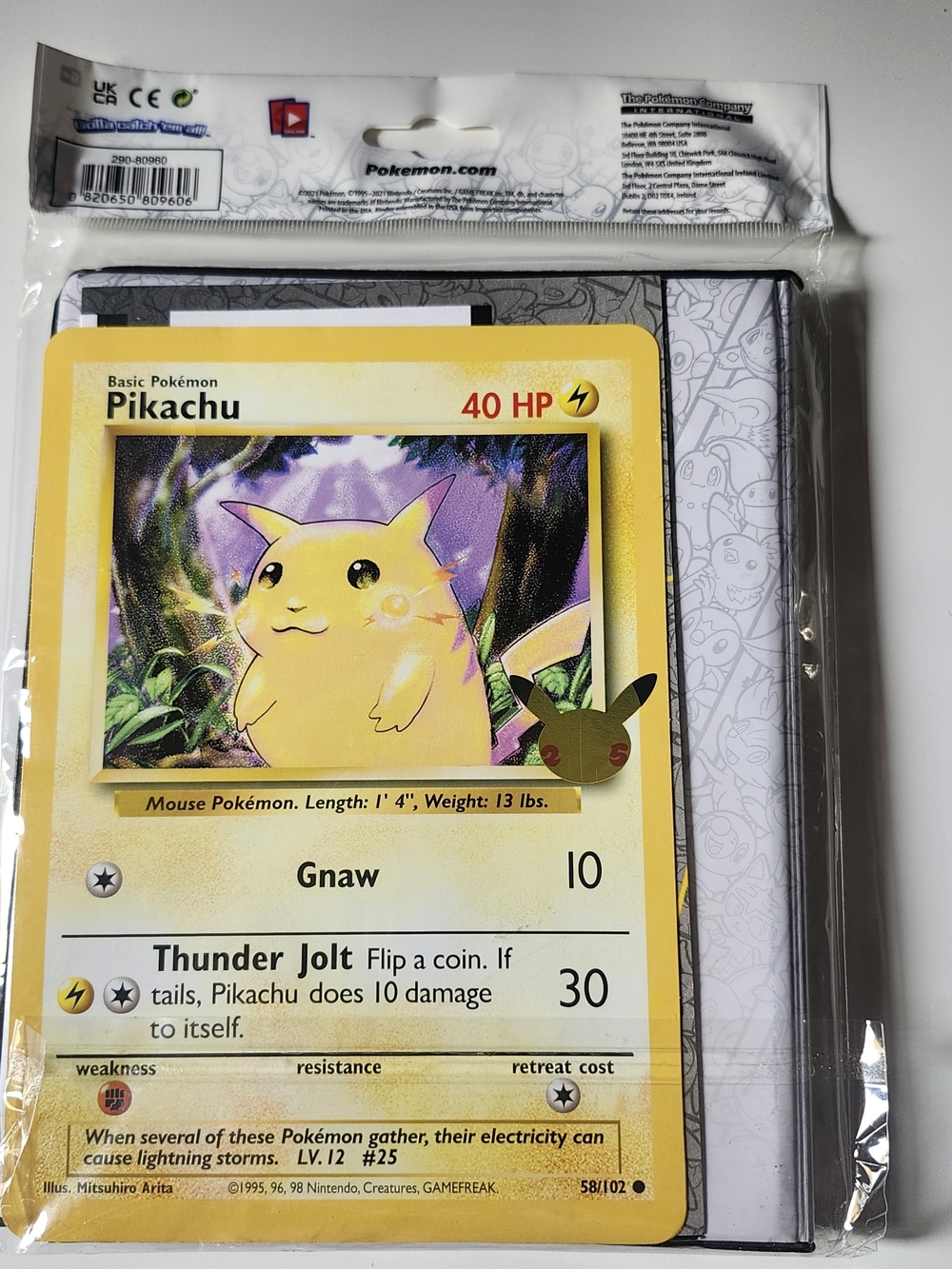 NEW Pokemon 25th Anniversary First Partner Collector's Binder Pikachu